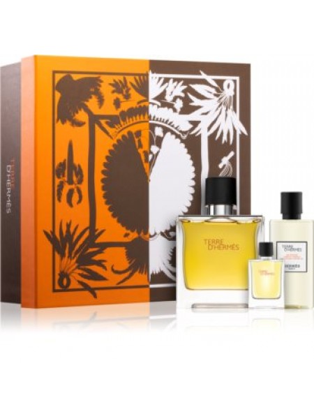 Hermes Terre d'Hermes Parfum Подарочный набор (парфюмированная вода 75 мл + миниатюра 5 мл + гель для душа 40 мл)