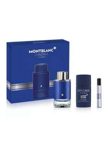 Montblanc Explorer Ultra Blue Подарунковий набір (туалетна вода 100 мл + дезодорант-стік 75 мл + мініатюра 7.5мл)