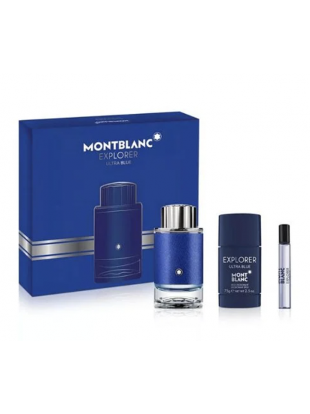 Montblanc Explorer Ultra Blue Подарочный набор (парфюмированная вода 100 мл + дезодорант-стик 75 мл + миниатюра 7.5мл)